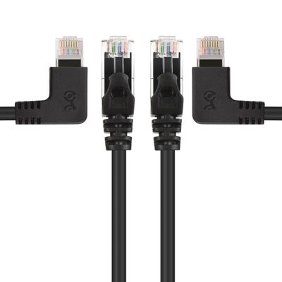 Cable Matters 10Gbps Combo-Pack 90 Degree Cat 6 Ethernet Cable - 10ft, Cat6 Right Angle Ethernet Cable (90Degree + 270 Degree Right-Angle RJ45 Connectors)