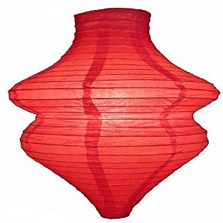 PaperLanternStore.com Red Beehive Paper Lantern (10 PACK), 10.5-inch x 15-inch