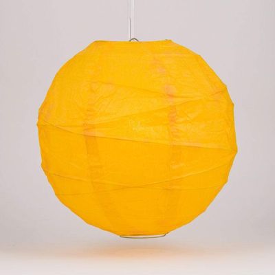 PaperLanternStore.com 16 Inch Yellow Irregular Paper Lantern (10 PACK)