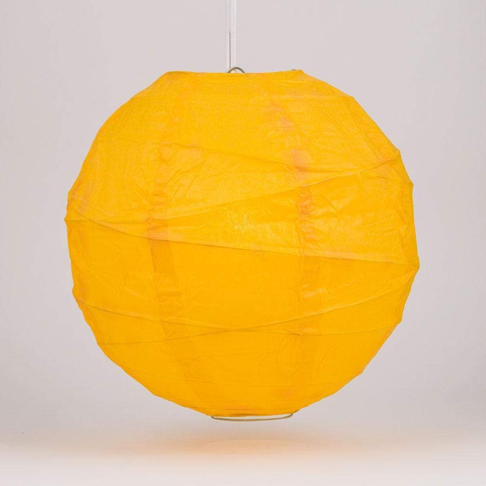 PaperLanternStore.com 16 Inch Yellow Irregular Paper Lantern (10 PACK)