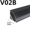 LightingWill Clear LED Aluminum Channel V Shape Corner Mounted 3.3Ft/1M 5 Pack Anodized Black Profile for <12mm 5050 3528 LED Flex/Hard Strip Lights with Covers, End Caps, and Mounting Clips TP-V02B5 view 2
