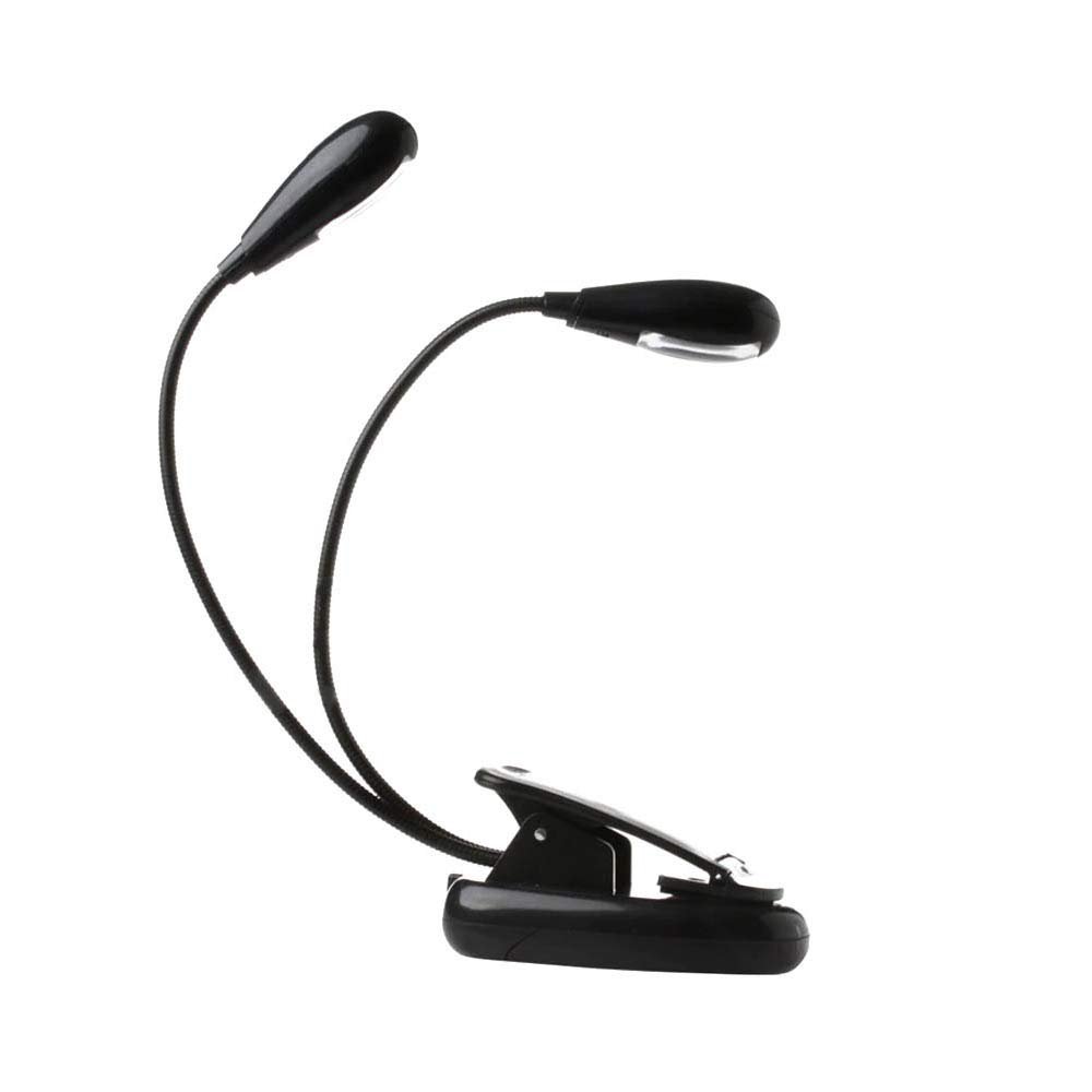 Eutuxia Clip Light with Two Adjustable Light Heads, 3 LED brightness levels, and Strong Firm Clip. Perfect for Book Warms, Garage, Out doors gears, Bed & Piano Stand for whenever you need vision!