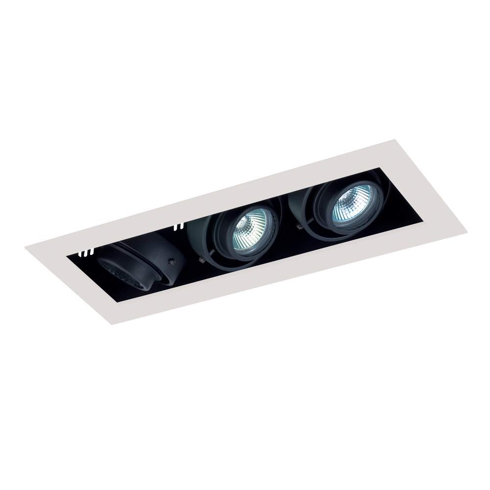JESCO LIGHTING MMGGU1050-3WB 3-Light Line Voltage New Construction Modulinear Directional Recessed Lighting Fixture