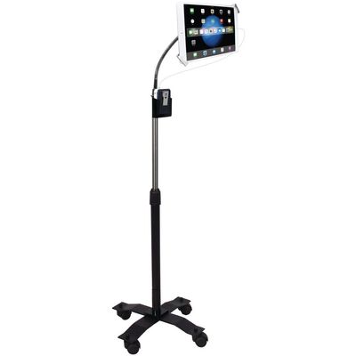 Gooseneck Floor Stand - CTA Compact Security Gooseneck Floor Stand for Tablets with Lock and Key Security System for iPad 7th/ 8th/ 9th Gen 10.2", iPad Pro 12.9", and Surface Pro 4 (PAD-SCGS)