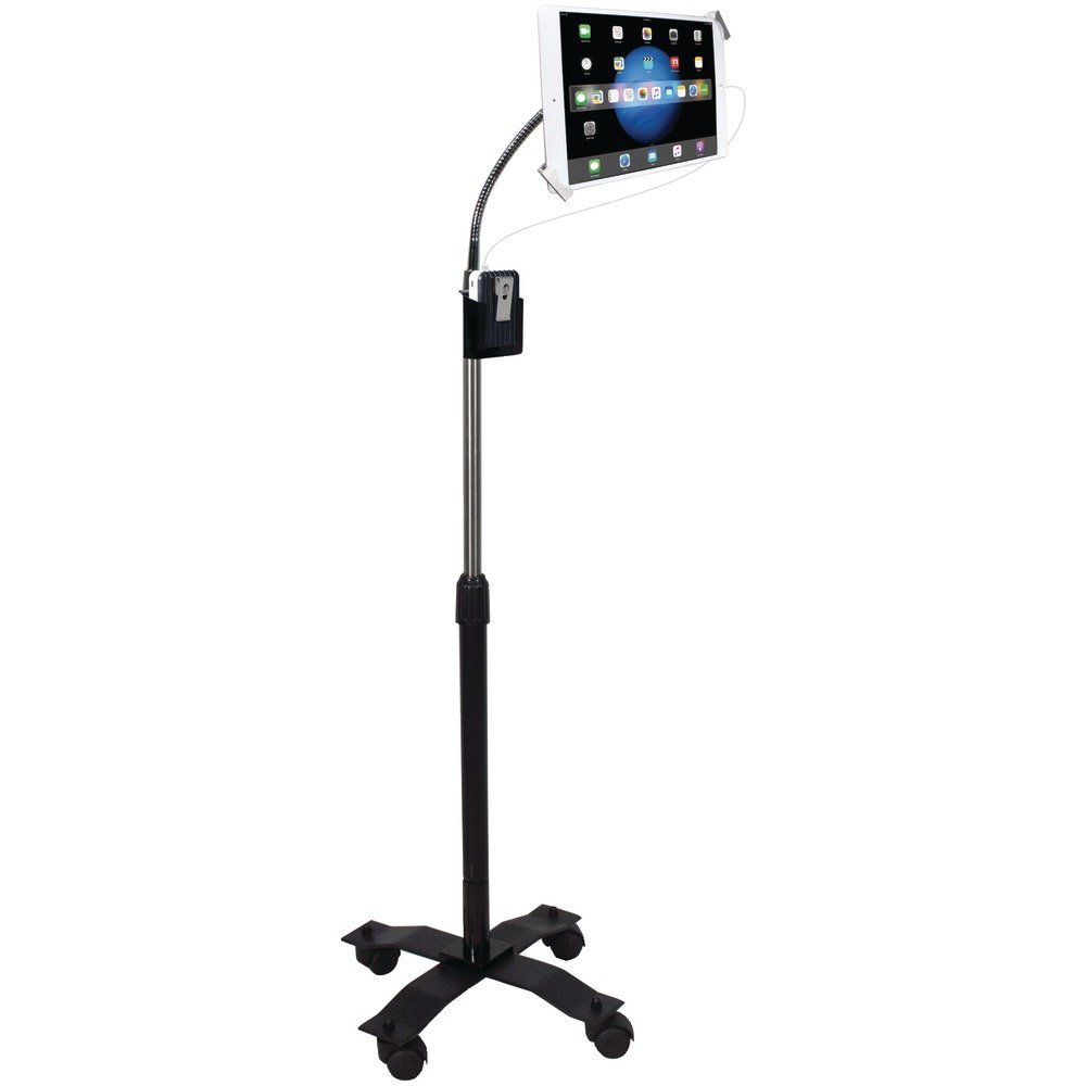 Gooseneck Floor Stand - CTA Compact Security Gooseneck Floor Stand for Tablets with Lock and Key Security System for iPad 7th/ 8th/ 9th Gen 10.2", iPad Pro 12.9", and Surface Pro 4 (PAD-SCGS)