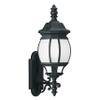 Generation Lighting 89103-12 Wynfield Outdoor Wall Sconce, 1-Light 100 Watts, Black, 23.5 Inch Height, 7.75 Inch Wide, Die Cast Aluminum Construction, Frosted Glass Panels and Frosted Glass Panels view 1