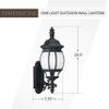 Generation Lighting 89103-12 Wynfield Outdoor Wall Sconce, 1-Light 100 Watts, Black, 23.5 Inch Height, 7.75 Inch Wide, Die Cast Aluminum Construction, Frosted Glass Panels and Frosted Glass Panels view 3