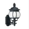 Generation Lighting 89103-12 Wynfield Outdoor Wall Sconce, 1-Light 100 Watts, Black, 23.5 Inch Height, 7.75 Inch Wide, Die Cast Aluminum Construction, Frosted Glass Panels and Frosted Glass Panels view 4