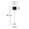 360 Lighting 60 1/2" Tall Black Drum Brushed Nickel Swing Arm Floor Lamp view 4