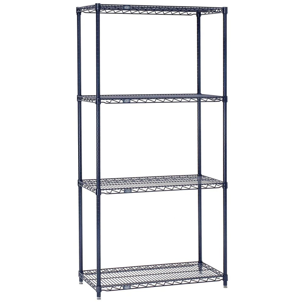 Nexelon Wire Shelving, Blue Epoxy, 48" W X 14" D X 54" H