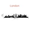 London Skyline Wall Decal Cute Vinyl Wall Sticker England City Wall Decor Wall Graphic Home Art Decoration Black view 3