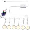 AIBOO Linkable Under Cabinet LED Lighting Direct Wired 12V Slim Aluminum Dimmable Puck Lights with RF Remote Control for Kitchen Cabinets Counter, Closet Lights(6 Kit, Warm White, NO Wall Plug) view 1