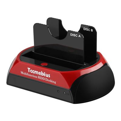 Tccmebius USB 3.0 Hard Drive Docking Station, TCC-S868-US USB 3.0 to 2.5 3.5 Inch SATA IDE Dual Slots Reader External Enclosure, for 2.5" 3.5" IDE SATA I/II/III HDD SSD