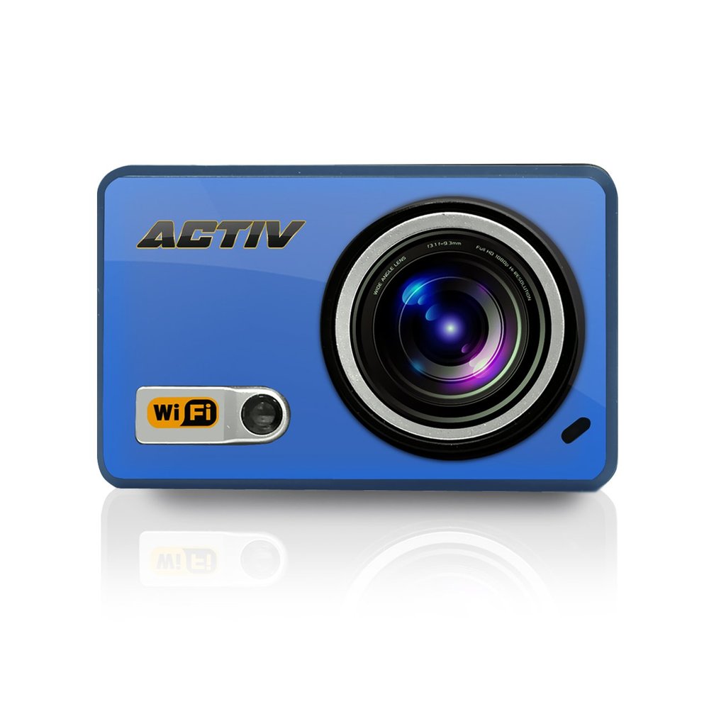 Sound Around Gear Pro Sports Action Camera - HD 1080P Mini Camcorder w/ WiFi, 8 MP Cam, LCD Screen USB SD Card HDMI, Battery - Waterproof Case, USB Cable, Suction Cup Handlebar Helmet Mount - Pyle GDV288BL (Blue)