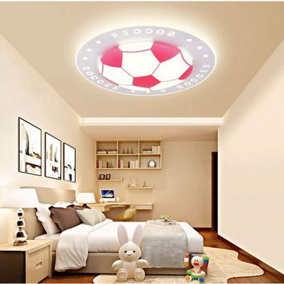 LITFAD Soccer-Patterned Dimmable LED Ceiling Light 20.5" Creative Ceiling Fixture in Pink for Kid's Bedroom Living Room,Children's Room,Kids Bedroom,UL Listed