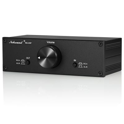 Nobsound Mini Fully-Balanced/Single-Ended Passive Preamp; Hi-Fi Pre-Amplifier; XLR/RCA Volume Controller for Active Monitor Speakers (Black)