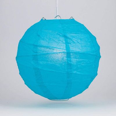 PaperLanternStore.com 8 Inch Turqouise Irregular Ribbed Paper Lantern (10 PACK)