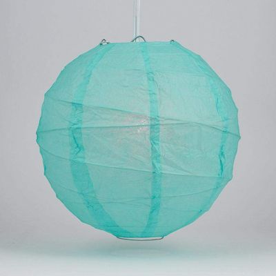 PaperLanternStore.com 16 Inch Water Blue Irregular Ribbed Paper Lantern (10 PACK)