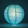 PaperLanternStore.com 16 Inch Water Blue Irregular Ribbed Paper Lantern (10 PACK) view 2