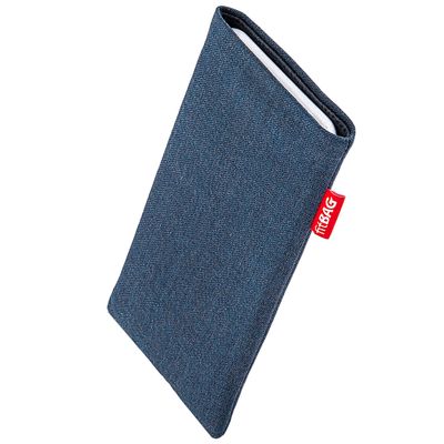 fitBAG Jive Blue Custom Tailored Sleeve for HTC Bolt / 10 evo. Fine Suit Fabric Pouch with Integrated Microfibre Lining for Display Cleaning