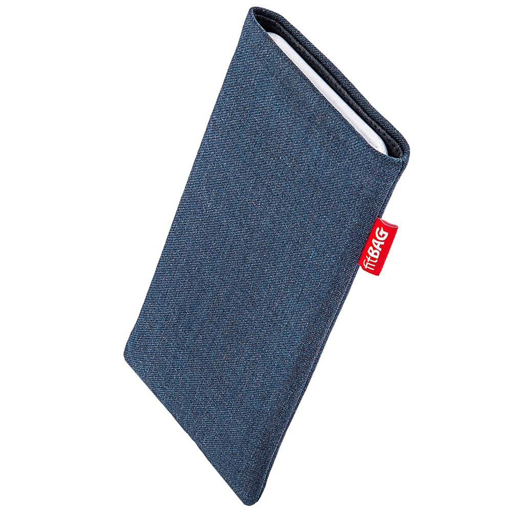 fitBAG Jive Blue Custom Tailored Sleeve for HTC Bolt / 10 evo. Fine Suit Fabric Pouch with Integrated Microfibre Lining for Display Cleaning