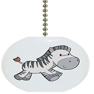 Baby Zebra Running Ceramic Fan Pull