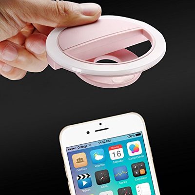 GDIPro Ring Fill Light Rechargable for iPhone 6s Plus/6s, iPad, Samsung Galaxy S6 Edge/S6, Galaxy Note 5, BlackBerry, Sony Xperia, Motorola and All The Smart Phones(Pink)