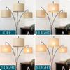 Kira Home Akira 80" Modern 3-Light Arc Floor Lamp with 3-Way Switch, Beige Burlap Drum Shades + Antique Bronze Finish view 3