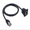 CERRXIAN RJ45 Male to Female LAN Ethernet Network Cat 5e Panel Mount Cable (Black)(1m) view 1