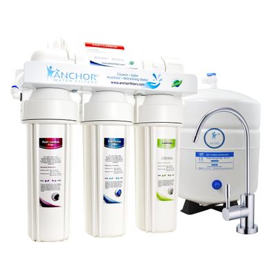 Anchor Elite Series 5-Stage Reverse Osmosis Water Purification System - Under Sink Water Filter - 75 GPD