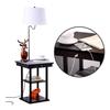 Brightech - Madison LED Floor Lamp with USB Charging Ports - Mid Century Modern Bedside Nighstand Table - End Table with Shelves for Living Room Sofas - White Shade view 3