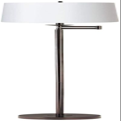 Regency Hill 60 1/2" High White and Bronze Swing Arm Floor Lamp Living Room