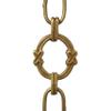 RCH Hardware CH-05-AB Decorative Antique Solid Brass Chain for Hanging, Lighting-Large Round Welded Links with X Design (1 Foot), Antique Brass view 1