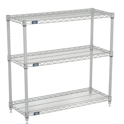 Nexel (3 Shelf Media Stand Silver Epoxy, 60 x 14