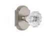 Grandeur 821221 Arc Plate Privacy with Biarritz Crystal Knob in Satin Nickel, 2.375 view 1