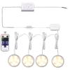 AIBOO Linkable LED Under Cabinet Lights Direct Wired 12V Slim Aluminum Dimmable Puck Lights with RF Remote Control for Accent Lighting (4 Lights, Warm White, NO Wall Plug) view 1