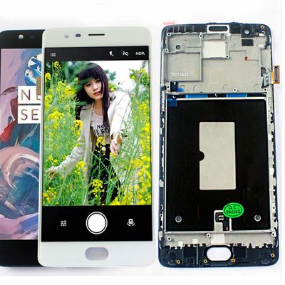 for Oneplus 3 A3000 A3003 LCD Display Touch Screen Digitizer Assembly with Frame Free Tools Replacement (White)