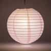 Quasimoon PaperLanternStore.com 20 Inch Pink Even Ribbing Round Paper Lantern (10 Pack) view 2