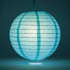 Quasimoon PaperLanternStore.com 24 Inch Water Blue Even Ribbing Round Paper Lantern (10 Pack) view 2