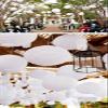 Quasimoon PaperLanternStore.com Bulk CASE 4 Inch White Round Paper Lantern, Hanging Decorations, Even Ribbing, Hanging Decoration (50 Pack) view 4