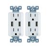 GE UltraPro Tamper Resistant 20W Dual USB Receptacle 2 Pack, For iPhone 11/Pro/Max/XS/XR/X/8, iPad Pro, Samsung Galaxy, Google Pixel, White, 37596 view 1