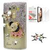 STENES Bling Case Compatible with LG K30 - Stylish - 3D Handmade [Sparkle Series] Elephant Butterfly Design Cover with Screen Protector [2 Pack] - Pink view 1