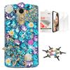 STENES Bling Case Compatible with LG V30 - Stylish - 3D Handmade [Sparkle Series] Butterfly Rose Flowers Design Cover with Screen Protector [2 Pack] - Purple&Blue view 1