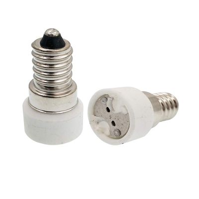 E-Simpo 6pcs E14 to MR16/Gu5.3/G4/Gu4 Adapter EU Candelabra Base E14 to MR16 Spotlight Bulb Base Holder Socket Converter,Ceramic, Make Sure the MR16 Lamp Working Voltage is the Same as E14 Socket