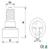 E-Simpo 6pcs E14 to MR16/Gu5.3/G4/Gu4 Adapter EU Candelabra Base E14 to MR16 Spotlight Bulb Base Holder Socket Converter,Ceramic, Make Sure the MR16 Lamp Working Voltage is the Same as E14 Socket view 2