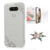 STENES Bling Case Compatible with LG V30 - Stylish - 3D Handmade [Sparkle Series] Flowers Design Cover with Screen Protector [2 Pack] - Clear view 1
