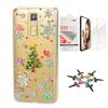 STENES Bling Case Compatible with LG V30 - Stylish - 3D Handmade [Sparkle Series] Christmas Tree Snow Flowers Design Cover with Screen Protector [2 Pack] - Green view 1