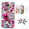 STENES Bling Case Compatible with LG V35 TinQ - Stylish - 3D Handmade [Sparkle Series] Snow Flowers Heart Love Design Cover with Screen Protector [2 Pack] - Hot Pink view 1