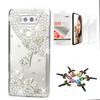 STENES Bling Case Compatible with LG V30 - Stylish - 3D Handmade [Sparkle Series] Cross Flowers Design Cover with Screen Protector [2 Pack] - Silver view 1