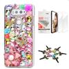 STENES Bling Case Compatible with LG V30 - Stylish - 3D Handmade [Sparkle Series] Pretty Flowers Butterfly Design Cover with Screen Protector [2 Pack] - Pink view 1